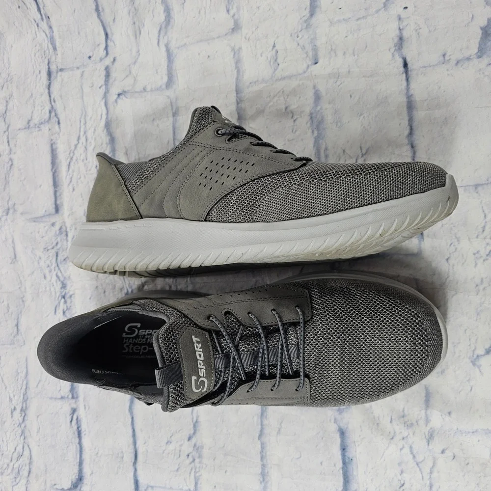 S Sport Skechers Murphy Hands Free Step-ins Mens 13 Grey Walking Sneaker Memory